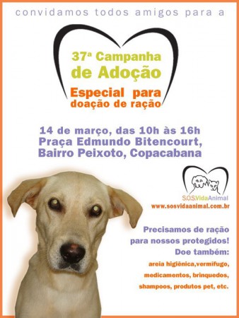 O Projeto Patinhas Carentes recebe a grande colaboração do SOS Vida Animal. Dois projetos unidos em nome de uma mesma causa: ajudar os animais carentes que tanto precisam, a encontrar um lar feliz e seguro para viver. As Campanhas de Adoção do SOS Vida An